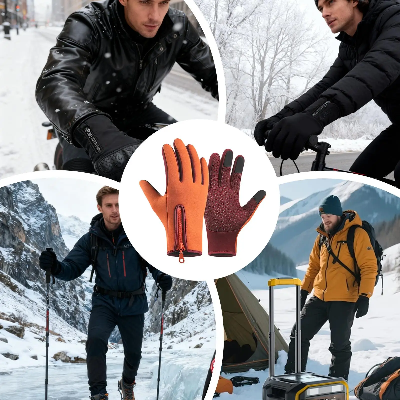 قفازات التزلج على الجليد تعمل باللمس القفازات الدافئة في الهواء الطلق معزول القفازات لفصل الشتاء التزلج على الجليد الصيد تجريب رياضة الجري #5