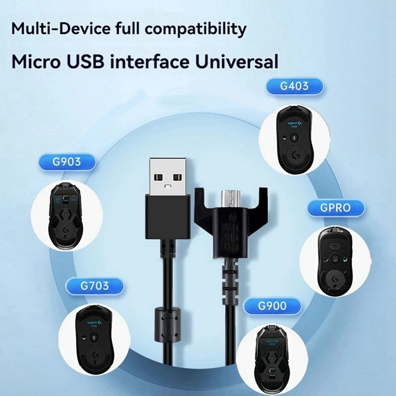 Replacement USB Charging Cable Data Game Cable For GPRO/GPW/G900 G403 G703 Gaming Mouse Charger Cable - Image 5