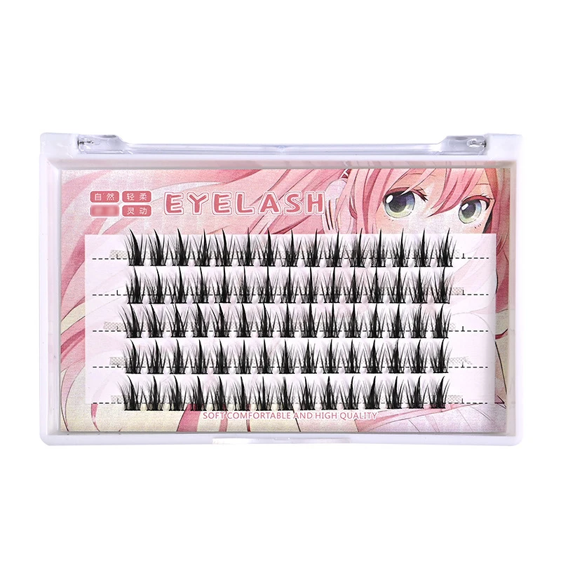 Segmented False Extension Eyelash DIY Clusters Eyelashes Dovetail Individual Lashes Volume Segmented Eyelash Bundles Makeup Tool