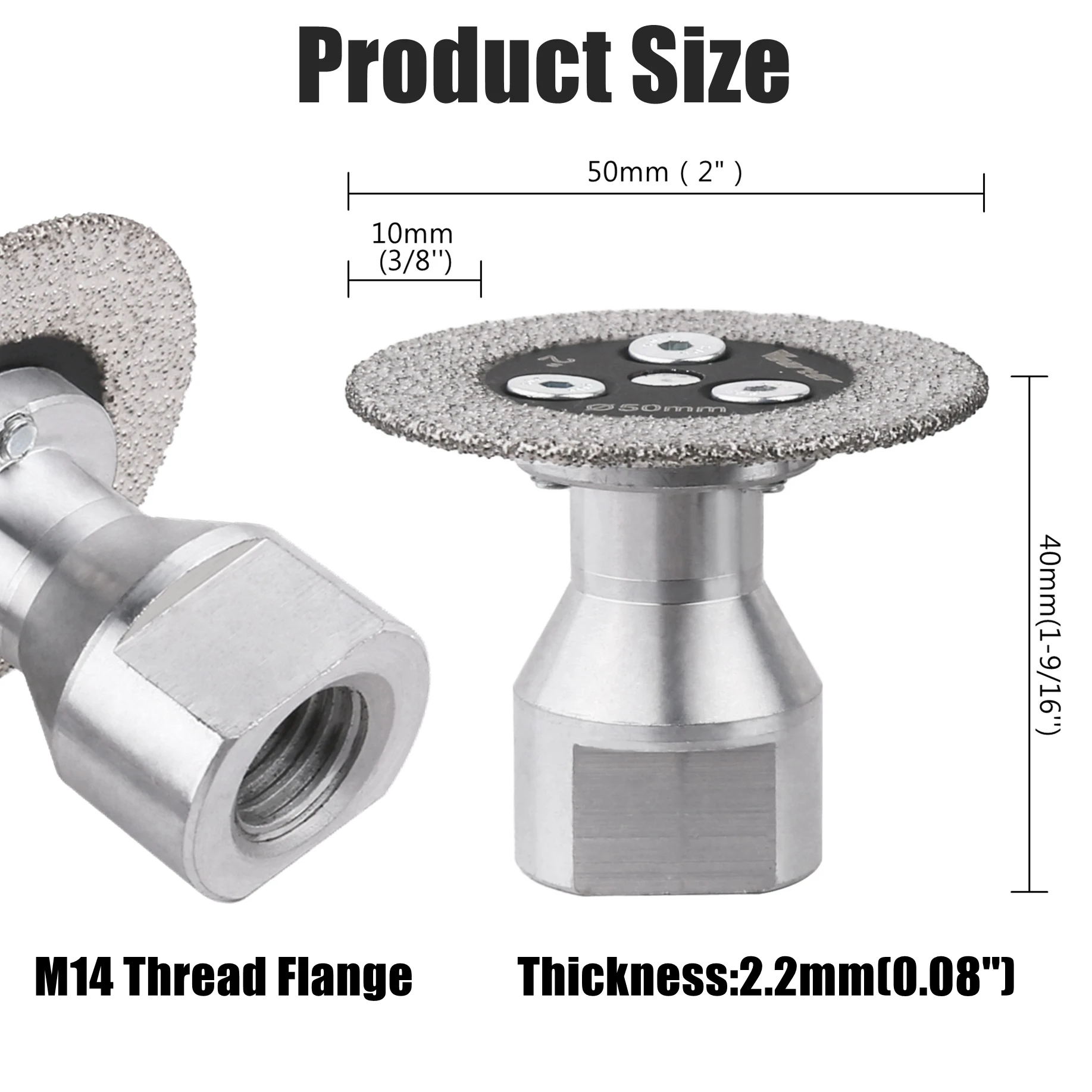 -Vacuum Brazed Diamante Gravura Serra, M14 Flange, Disco de corte, Corte de telha, Mármore, Concreto, Cerâmica, Lâmina de corte