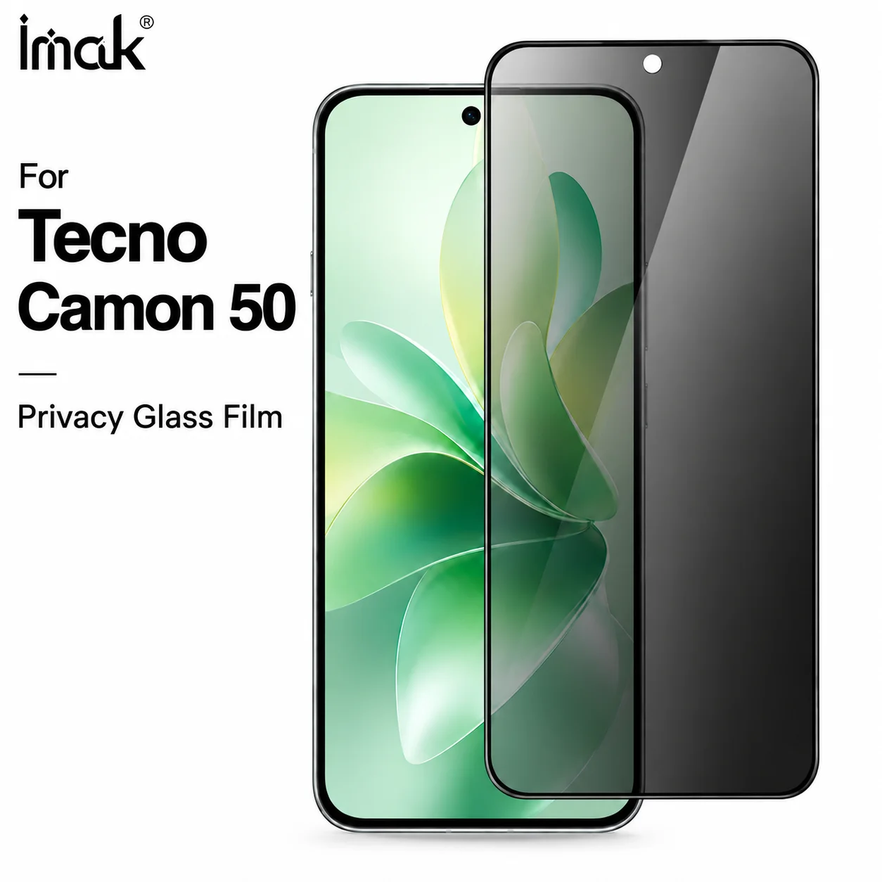 Privacy Tempered Glass For Tecno Camon 50 Support Fingerprint Oleophobic Coating Full Screen Coverage Film Anti Oil FM0010
