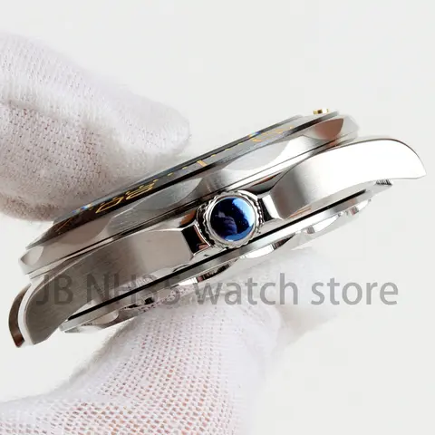 41mm Silver NH35 klocka, boett i rostfritt stål, passar Seiko NH35 NH36 automatiskt urverk, 31mm urtavla, Seamaster 300, boett, klockdelar 10 best sales Seiko Tuna klockboett - №10