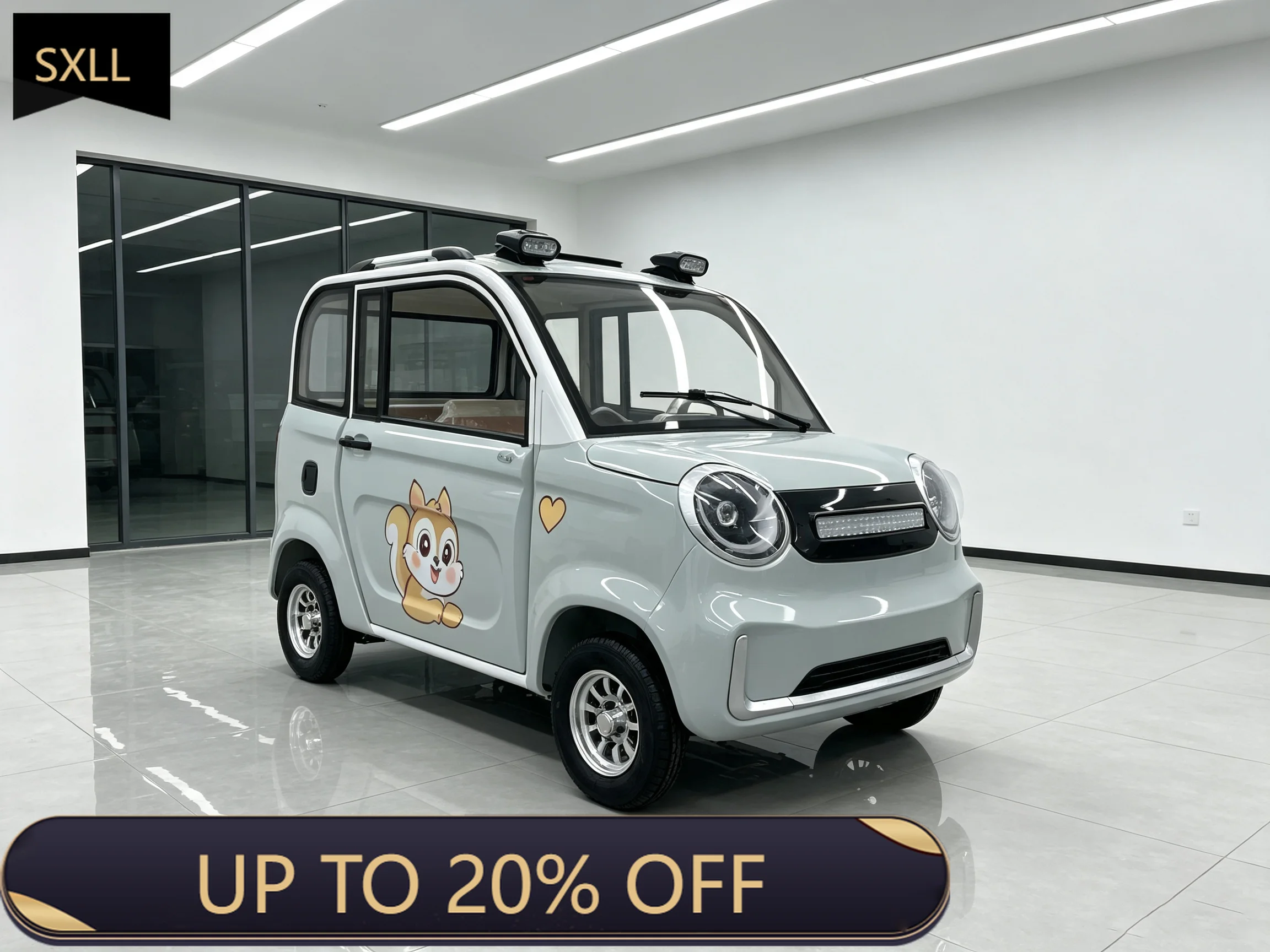SXLL mini four-wheel electric vehicle 2 doors 4 seats low-speed electric vehicle 30-50 km/h, suitable for adult urban commuting