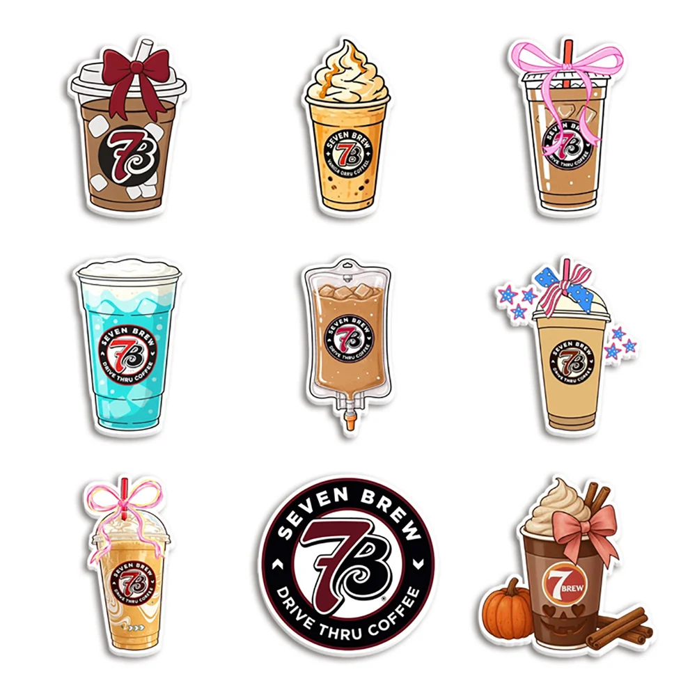10pcs/lot Coffee Tea 7 Drink Resin Planar Acrylic Flatback for Bow Center Craft Supply Backpack Badge Decoration Pendant