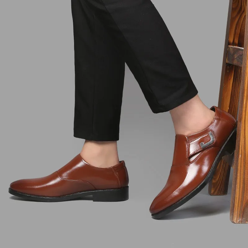size 38-48 man dress shoes eleganti loafers shoes for man casual business loafers wedding shoes for man suit black brown