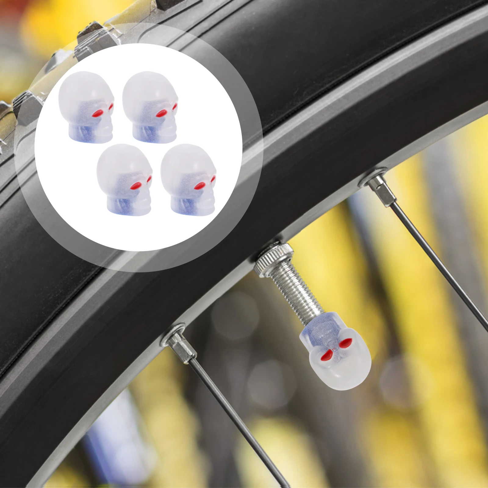 

4pcs Valve Stem Covers ABS Universal Car SUV Truck Tire Pressure Caps Bike Glow Dark Dustproof Caps Fits Most Vehicles