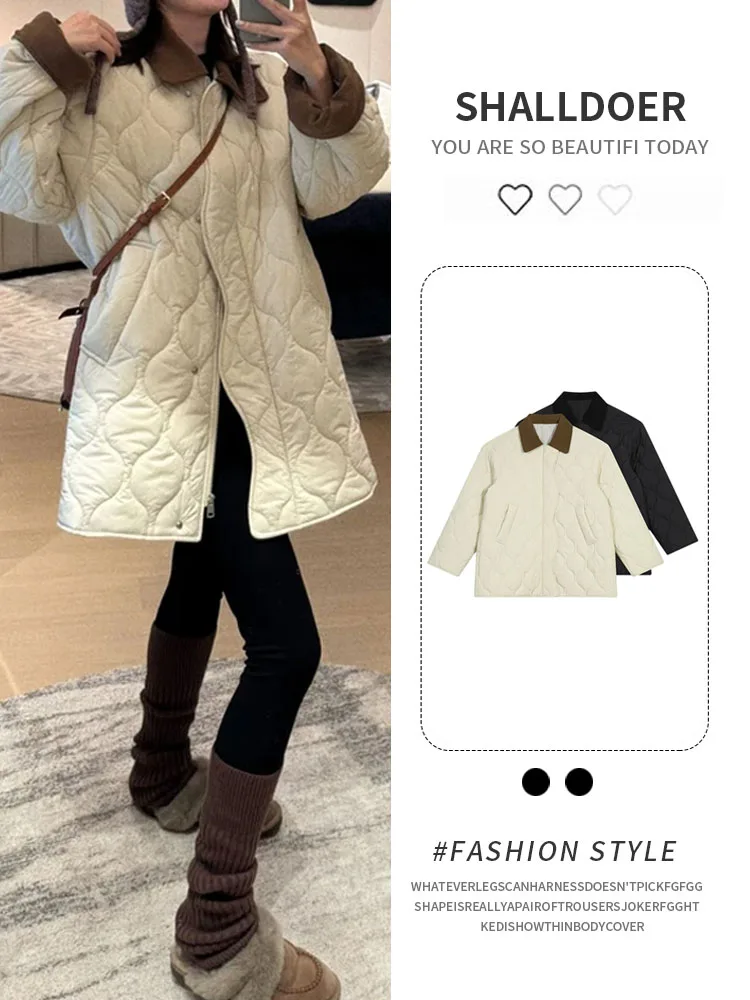 

Laid-ba Sle Faionable Cotton Jaet Warm Versatile Casual Commute Design Thiened Korean Version Loose Fit Women's Coat