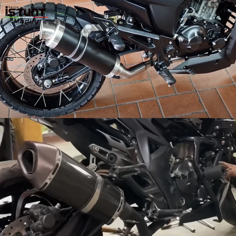 For ZONTES ZT 350 GK GK350 T X R T1 X1 T2 Modified Front Link Pipe 51mm Motorcycle Exhaust Escape Moto Full System With Catalyst
