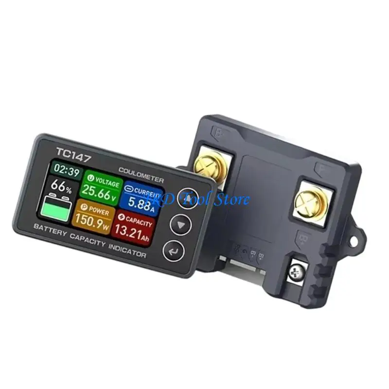A2UD High Precisions Coulombmeter DC6-60V Battery Capacity Tester Power Monitoring Meter with Color Screen