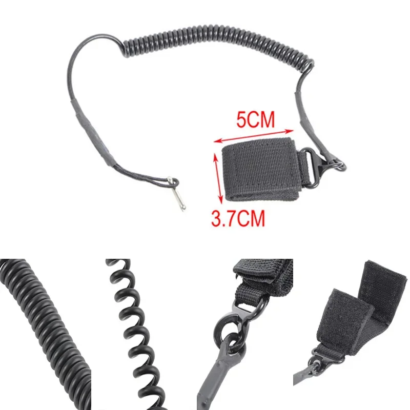 Molle Airsoft Coil Sling Military Backpack Hunting Pistol Tool Elastic Belt Spring Rope Lanyard Strap Bag Gun Handgun Shooting