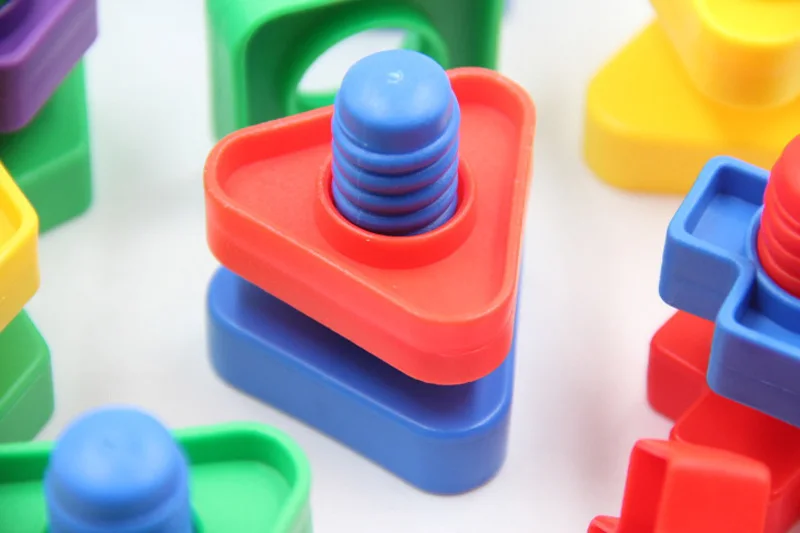 5Set Screw Building Blocks Plastic Insert Blocks Nut Shape Toys for Children Educational Toys Montessori Scale Models Gift