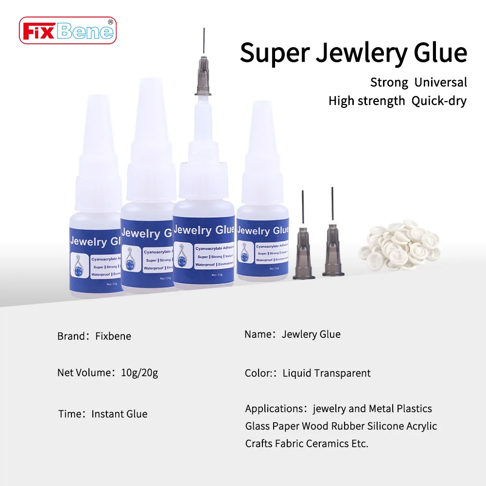Strong Jewelry Super Glue Cyanoacrylate Powerful Liquid Clear Seconds Adhesive Rhinestone Crystal Glass Metal Craft Rubber Bond