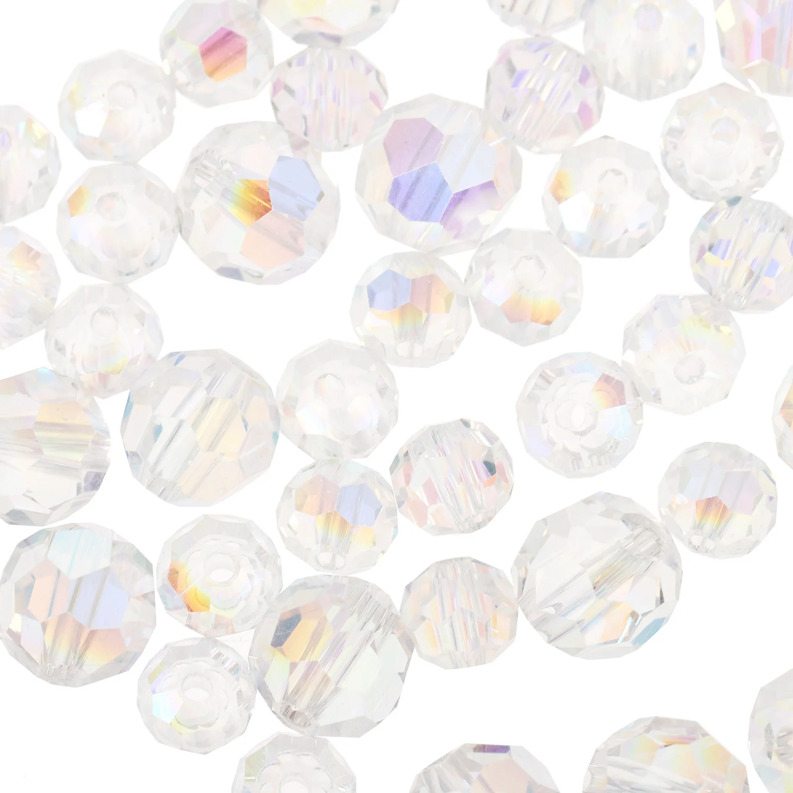 

60Pcs Glass Loose Beads Ab Color Multi-Faceted Assorted Glass Beads for DIY Jewelry Making Bracelets Necklace Bead