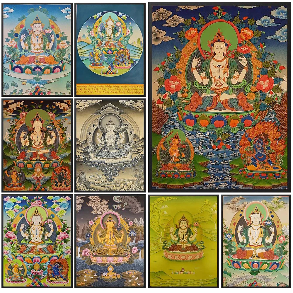 

Religion Buddha Sakyamuni Bodhisattva Buddhism Prints Wall Pictures For Living Room Poster Wall Art Canvas Painting Unframed