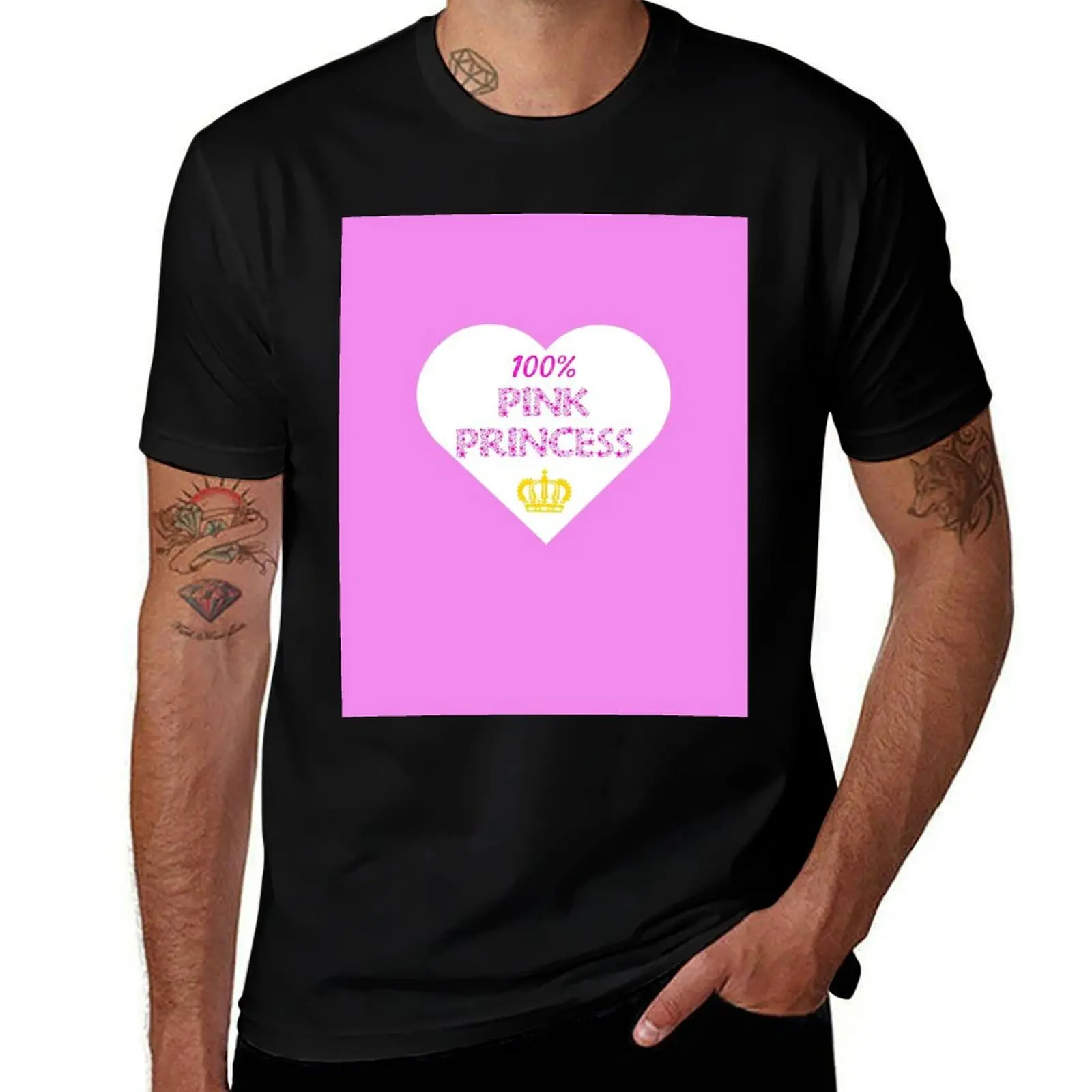 

100% Pink Princess Heart Sissy Girl T-Shirt funny t shirts man cotton tshirt 100%
