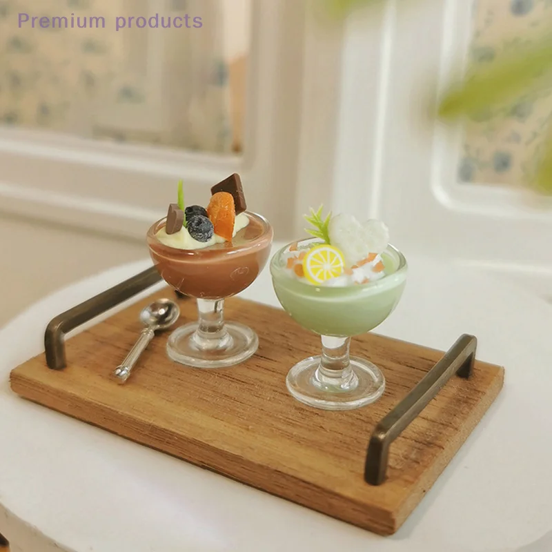 ของตกแต่งบ้านตุ๊กตา 1/12 ของเล่นเครื่องดื่มจำลอง อุปกรณ์เสริมบ้านตุ๊กตา ของเล่นบทบาทสมมติ แก้วเครื่องดื่มจำลอง