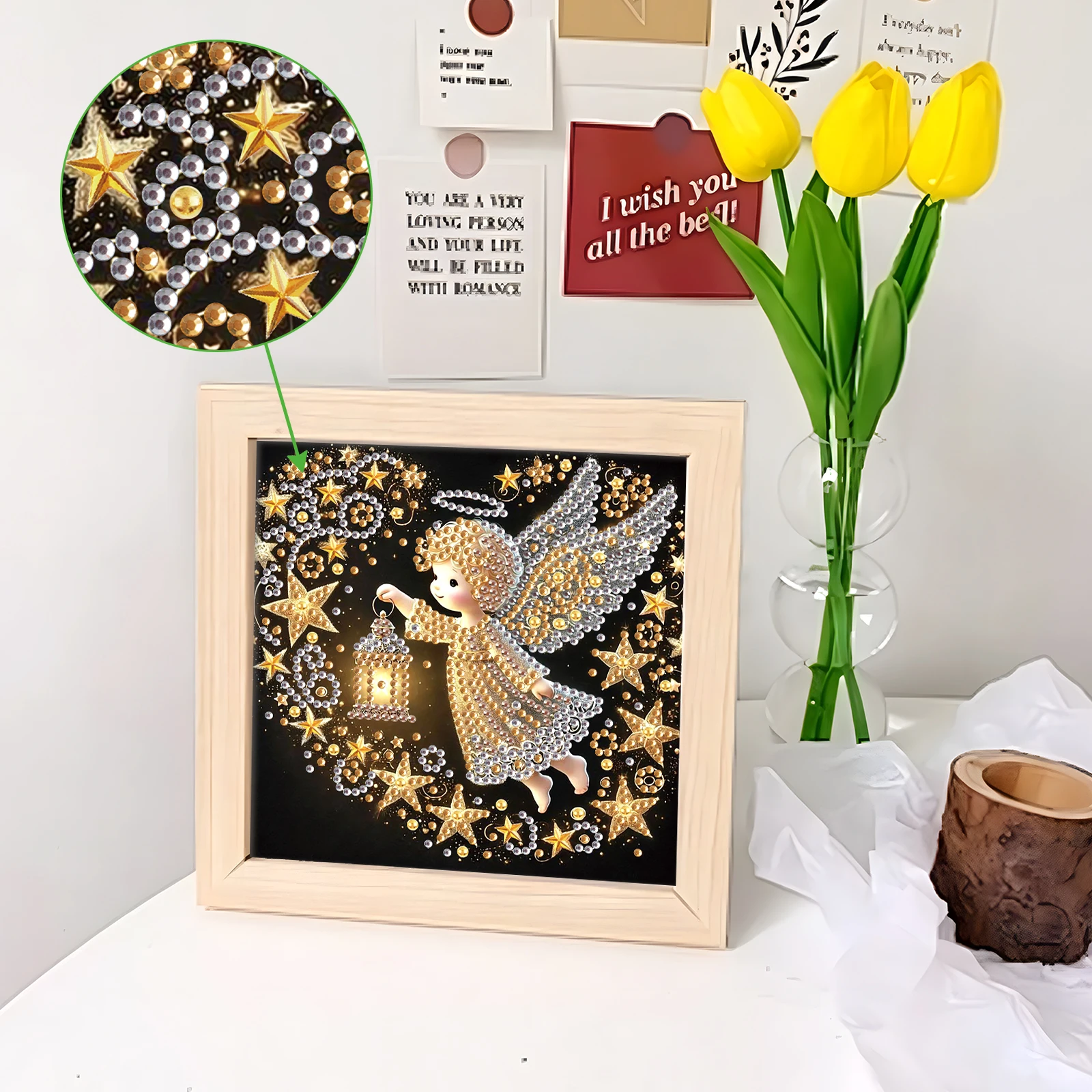 Angel Special Shape Diamond Art Painting Kit for Adult Beginner,Crystal Diamond Special Shape Kit for Home Wall Decoration Gift view 4