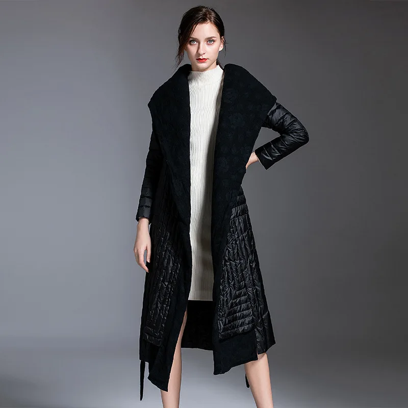 Luxury Brand High Quality Women's Winter Warm Mid-Length Down Jacket Over-the-Knee Trendy Down Coat Puffer Jacket Women New