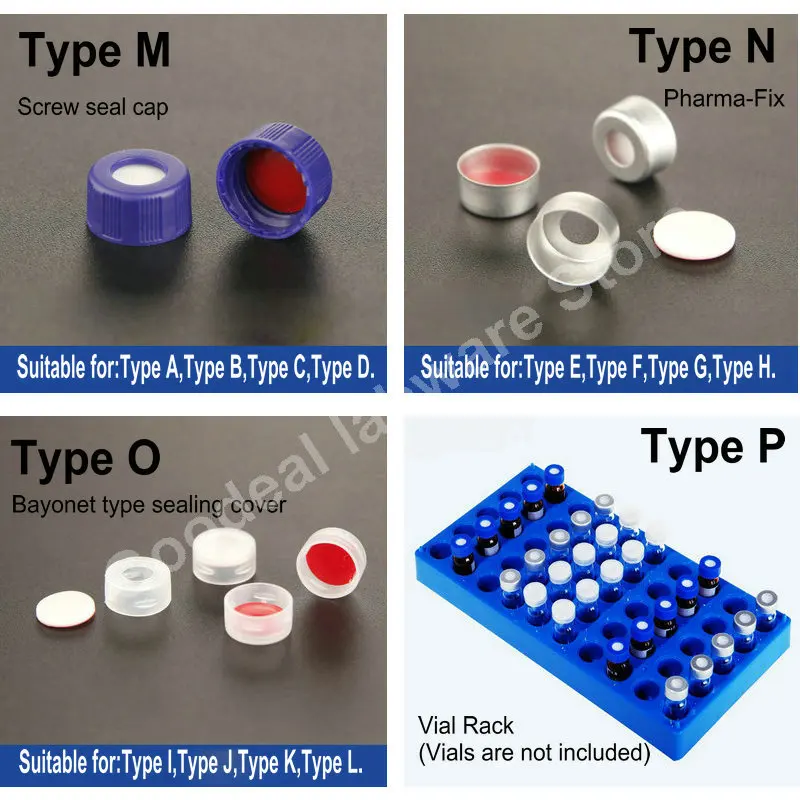 Imagem -05 - Laboratório 1.5 2ml Clear Brown Vidro Headspace Amostra Garrafa de Injeção Líquida Frasco de Cromatografia Tubo de Ensaio Silicone Almofada Tampa Garrafa Titular