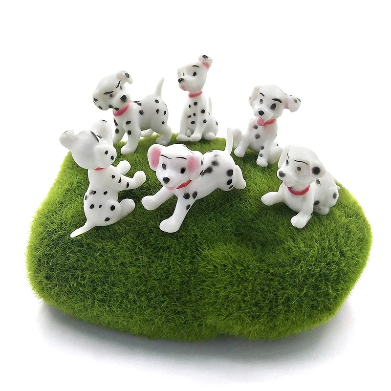 6pc Simulated Animal Spotted Dog Christmas Easter Animal Model Figurine Decoration Action Figure Hot Toy Set Girl Boy Gifts