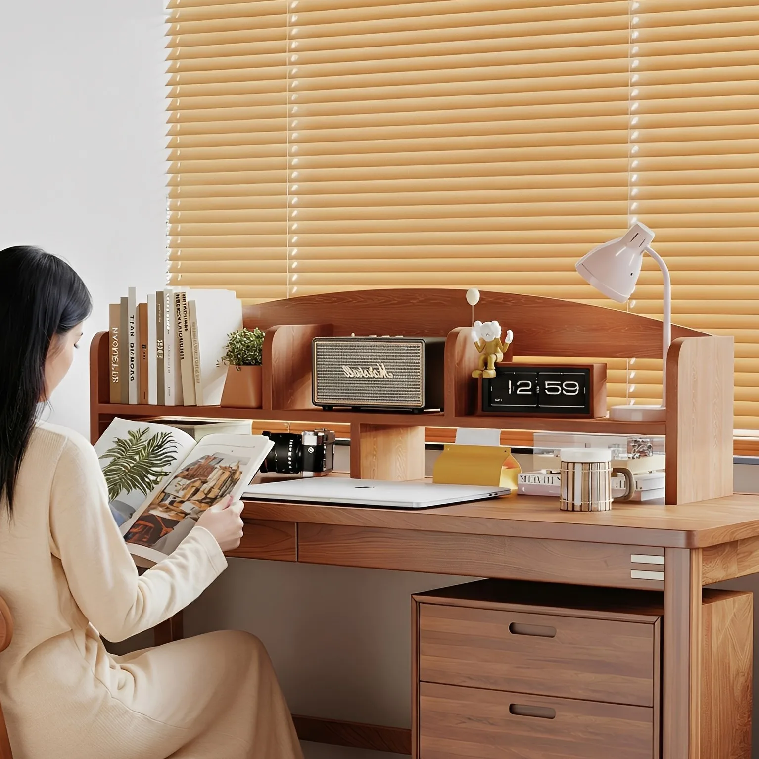 Shelf Home Living Room Storage Rack Multi-layer Shelf Office Desk Simple Book Cabinet