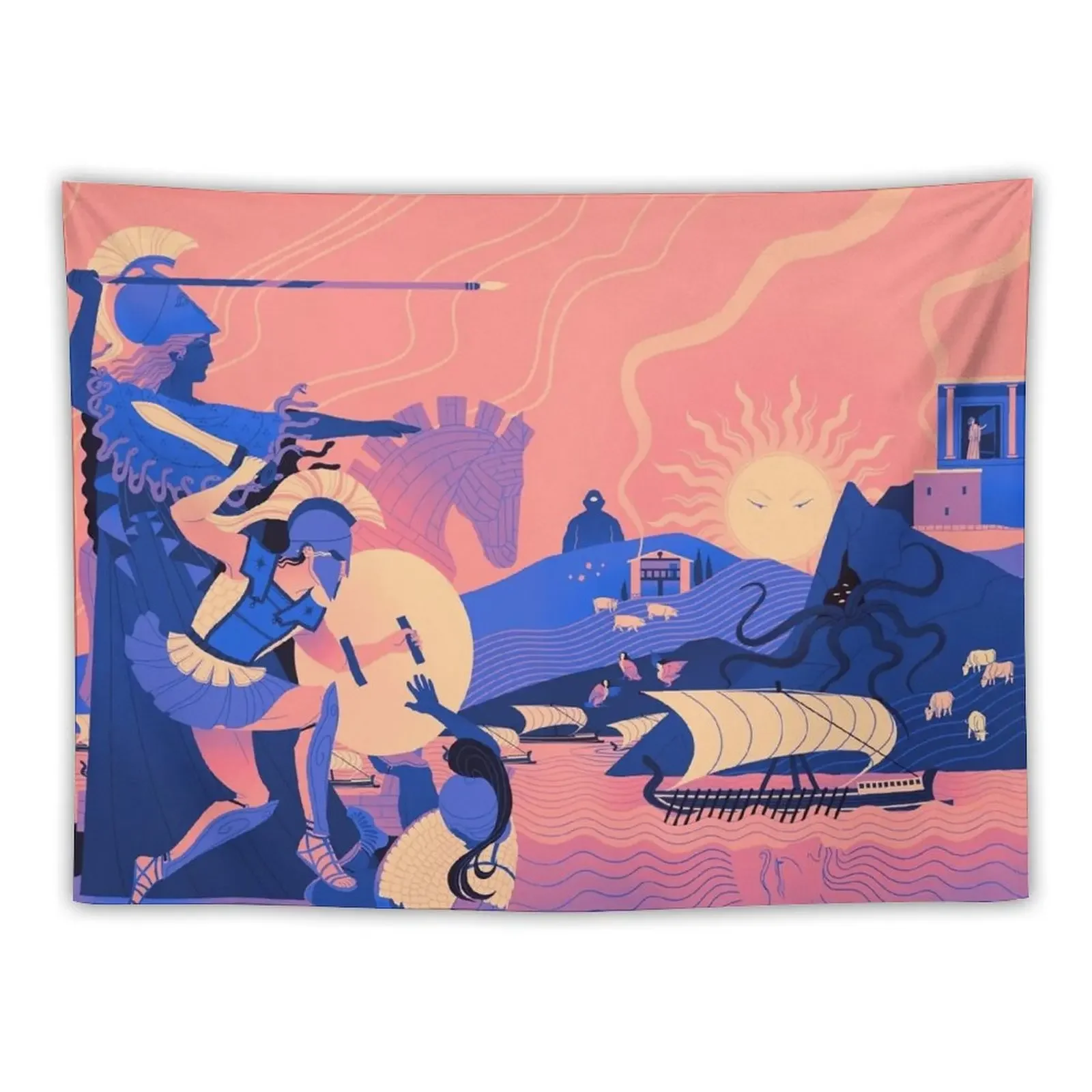 Homeric Landscape - Summer Tapestry Decor Home Wall Art Tapestry