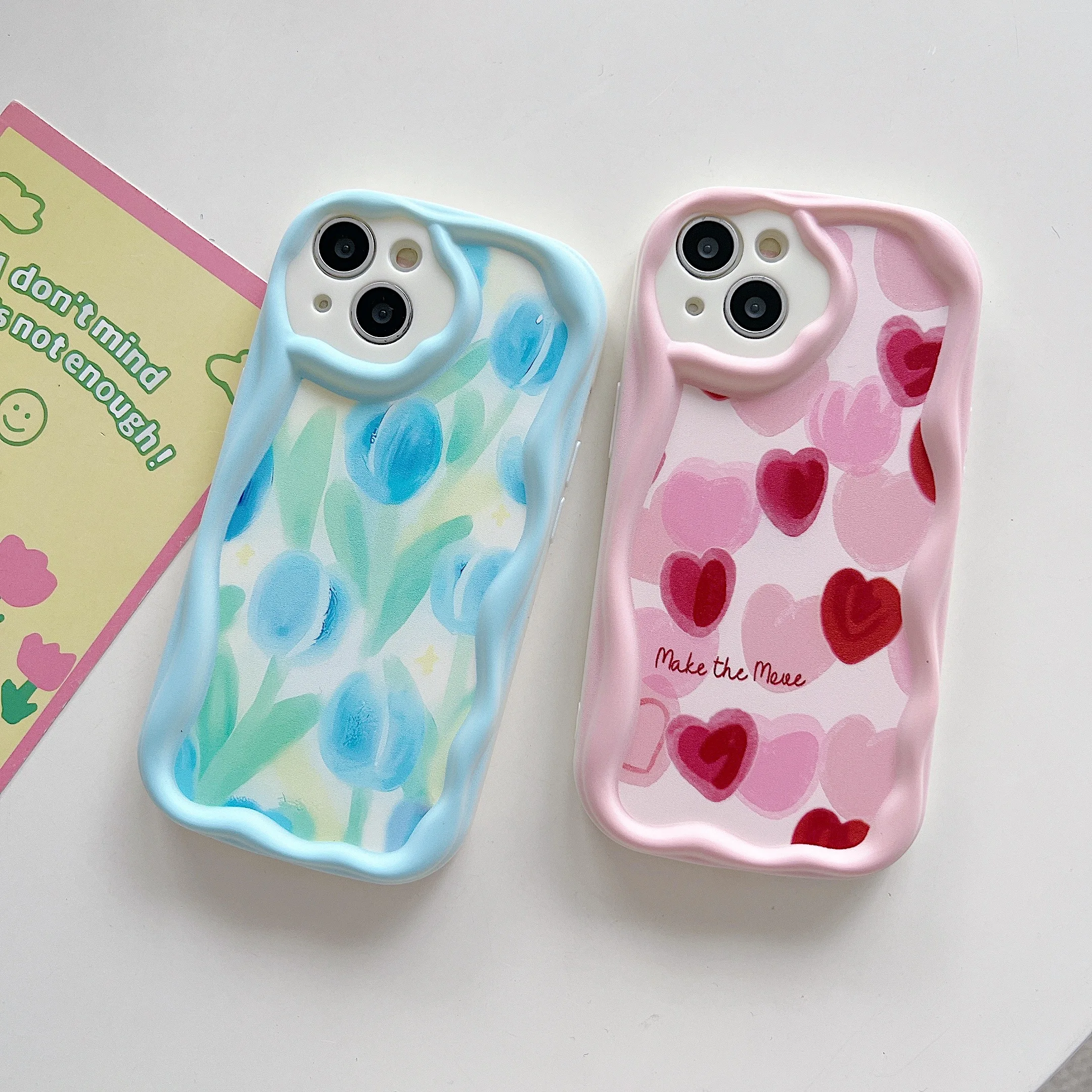 Case For Samsung S24 Ultra S23 S22 S21 Plus S24FE S23FE S21FE S20FE M34 F34 Flower Soft Silicone Wave Edge Lens Protection Cover
