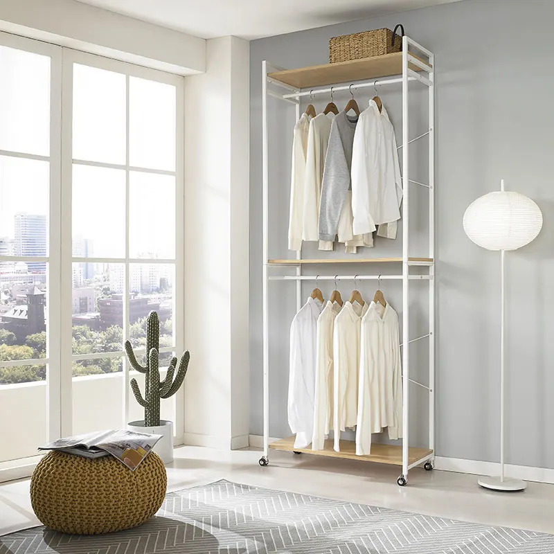 

Clothes Hanger Floor to Floor Wardrobe Single Pole Simple Vertical Bedroom Household Clothes Hanger Open Clothes