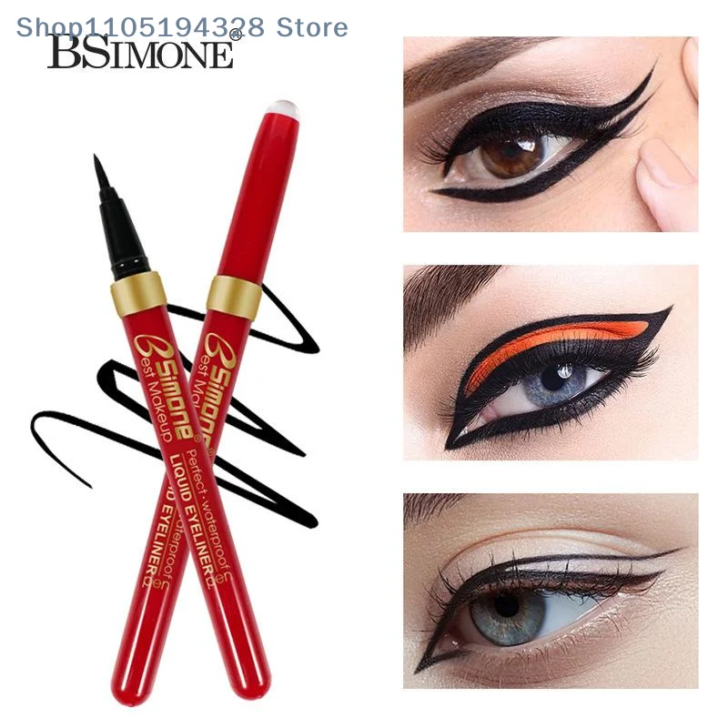 [MP]BSIMONE 防水ブラックアイライナーペン速乾性長持ちマットスムーズ簡単に着色できるリキッドアイライナーペンメイクアップ