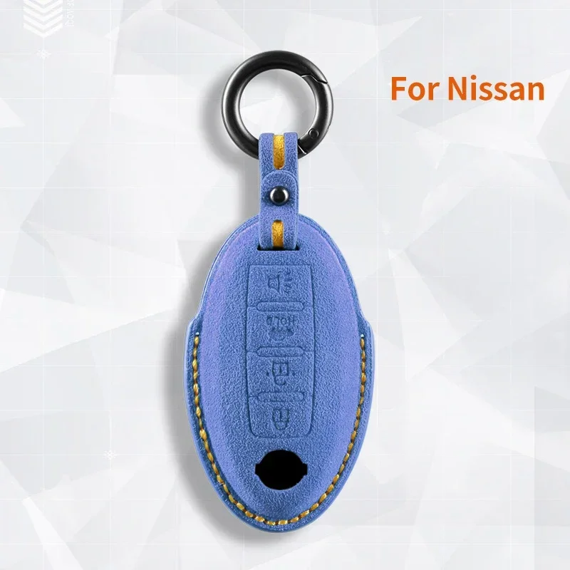 

Car Remote Key Case Cover Shell Keychain for Nissan Sentra Leaf Rogue Sunny Versa Patrol X-Trail GT-R for Nissan Suede Key Fob