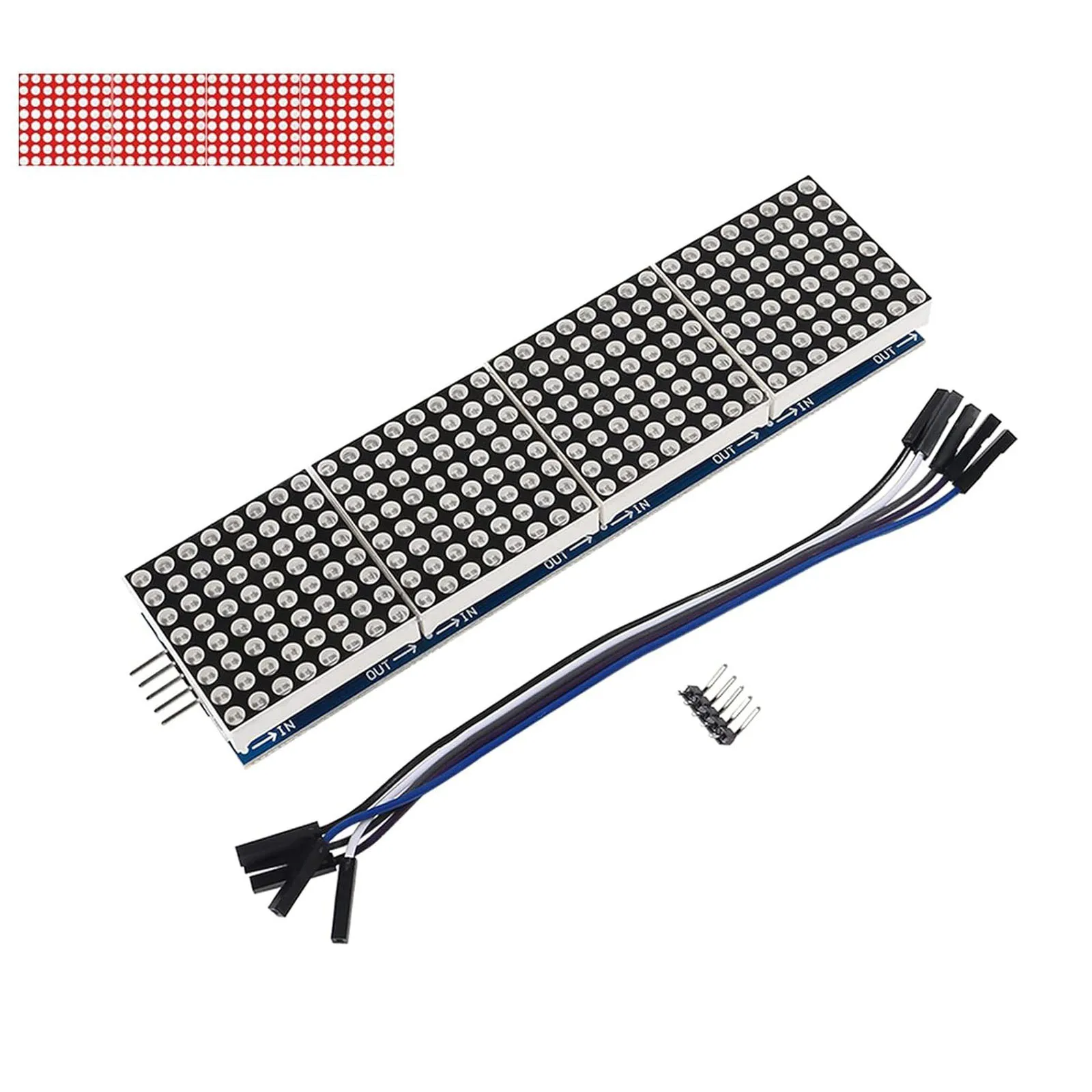 MAX7219 Dot Matrix Module 32x8 4 in 1 LED Display Modules Drive with 5Pin Wires