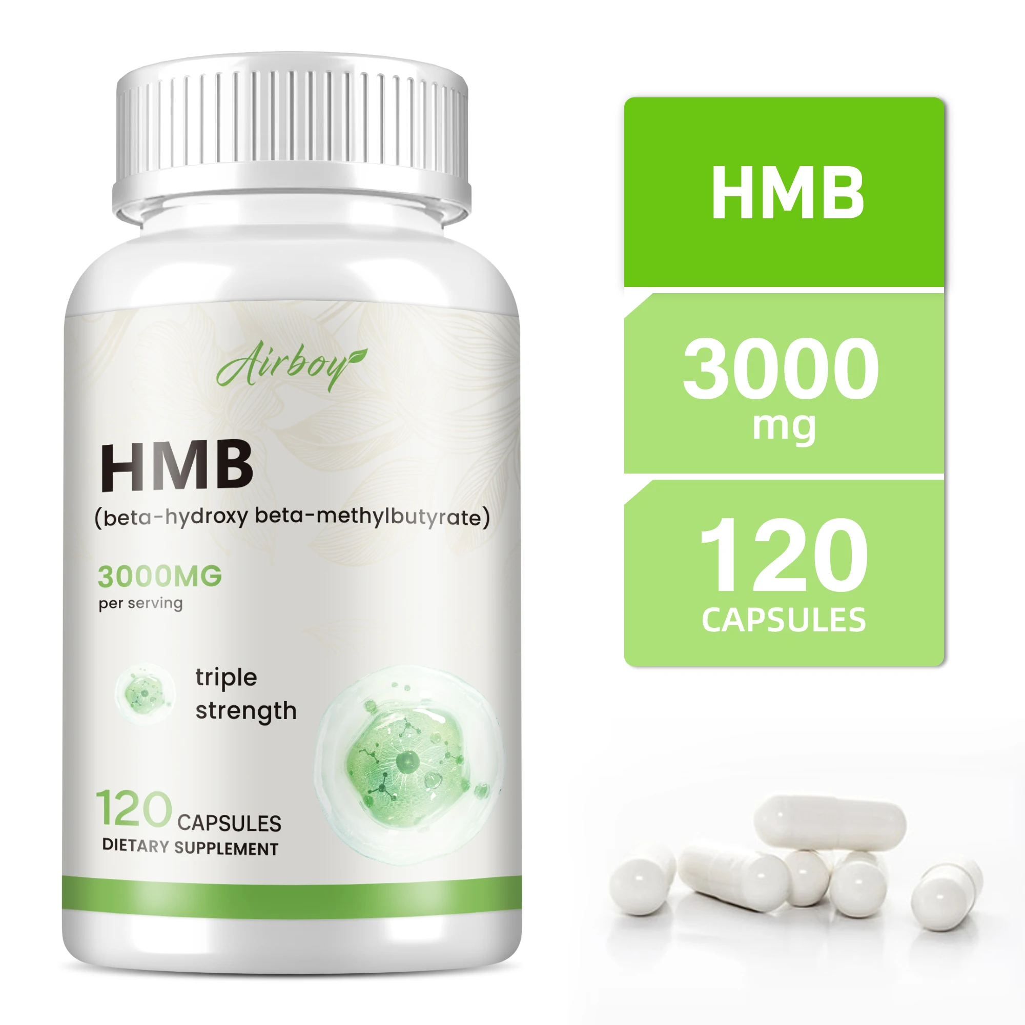 

HMB Supplement - Reduce Fatigue, Improves Exercise Intensity and Endurance, Promotes Blood Circulation, Muscle Growth