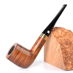 JIBILL handmade tobacco pipe,  straight handle billiard ball, 9mm pipe channel, solid wood pipe, acrylic pipe mouth, Father gift