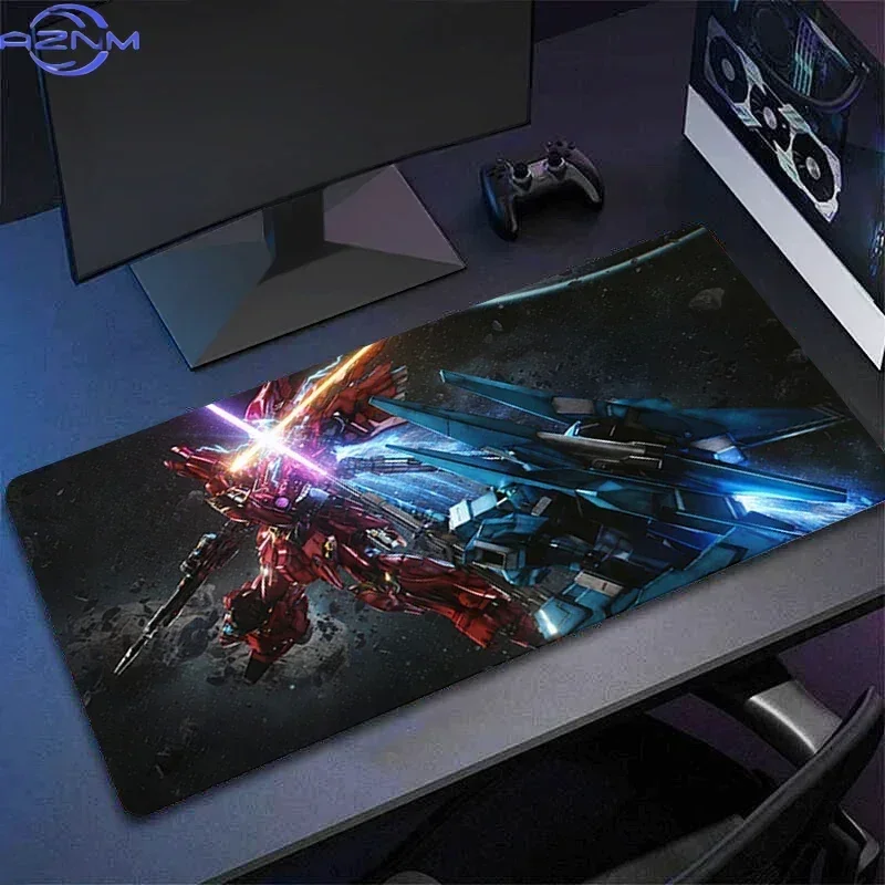 Anime Hi‑Nu Gundam Space Battle Large Mousepad, Rubber Non‑Slip Extended Gaming Desk Mat, Waterproof Anti‑Fray Mouse Pad for PC