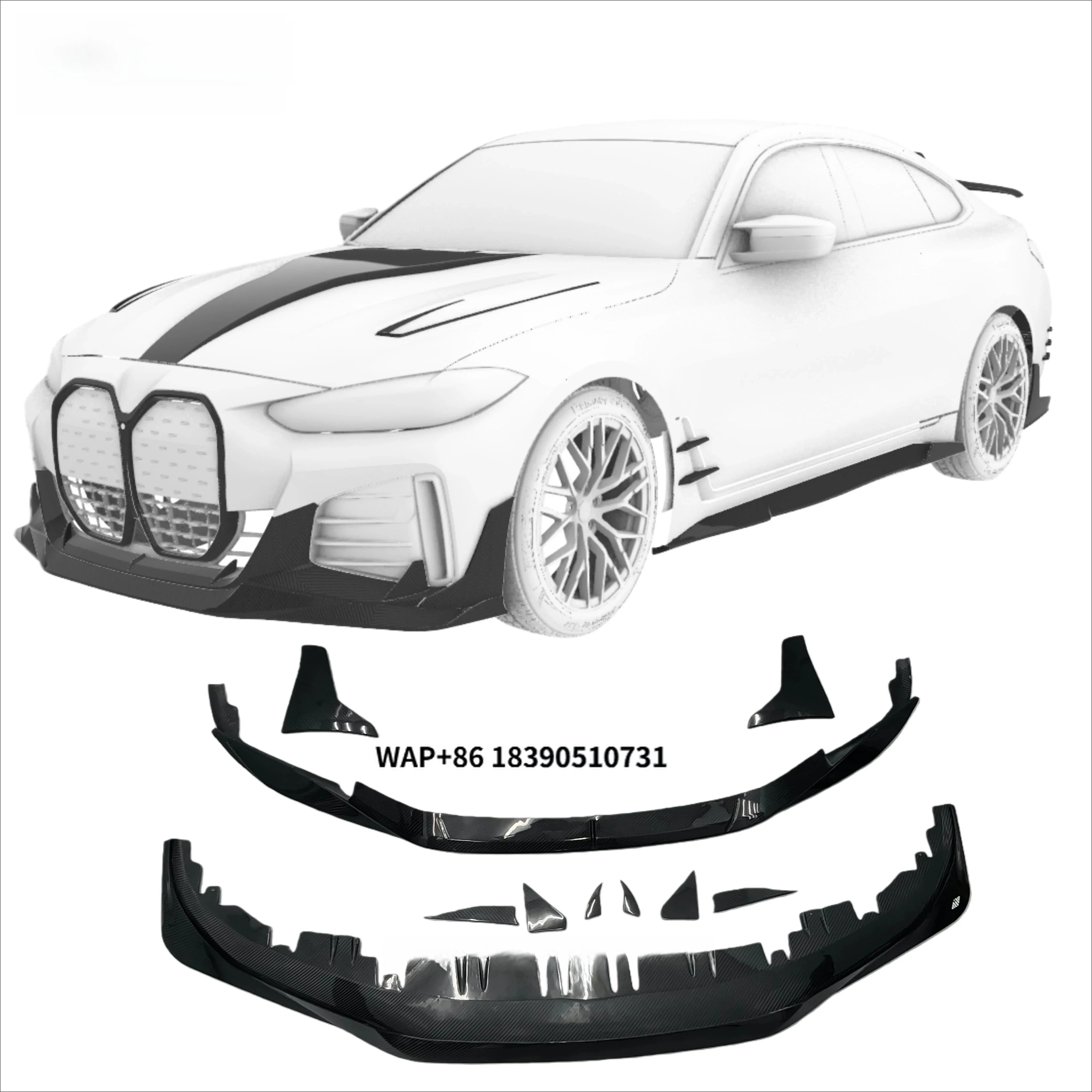 

Top-quality Dry Carbon Fiber for I4 AMANS Design Front Lip Aero Body Kits
