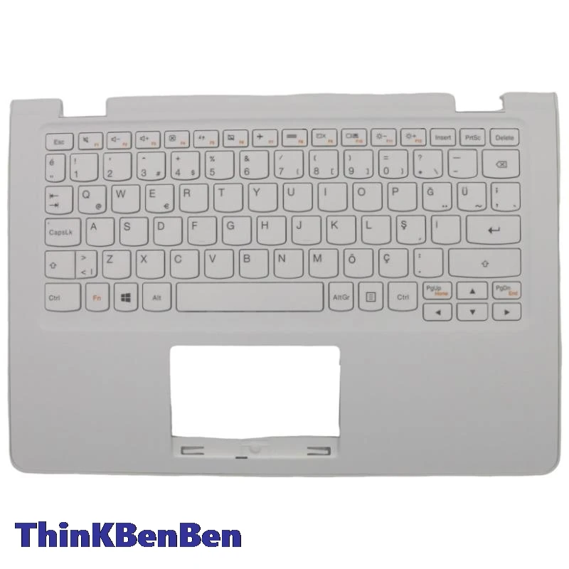 

TR Turkish White Keyboard Upper Case Palmrest Shell Cover For Lenovo Ideapad Yoga 300 11 11IBR 11IBY Flex3 1120 1130 5CB0M82779