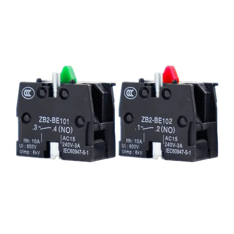 10pcs Pushbutton Switch Auxiliary Contacts Copper Contact NO ZB2-BE101 Normally Closed ZB2-BE102 Button Switch Parts