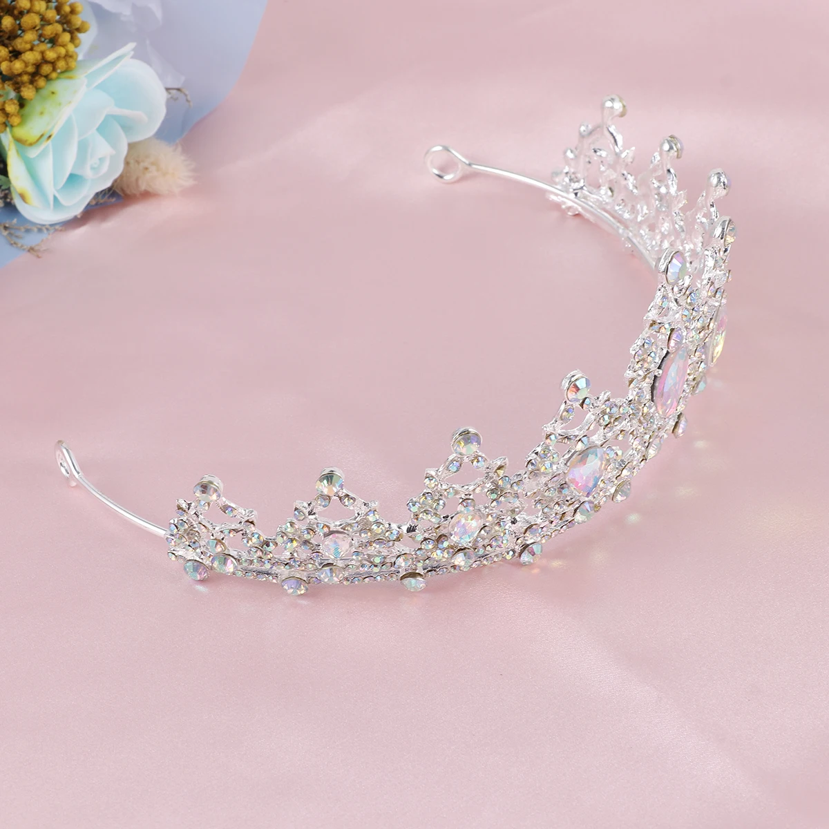 

Crystal Crown Hair Accessories Exquisite Detail Crystals Decor Shiny Wedding The