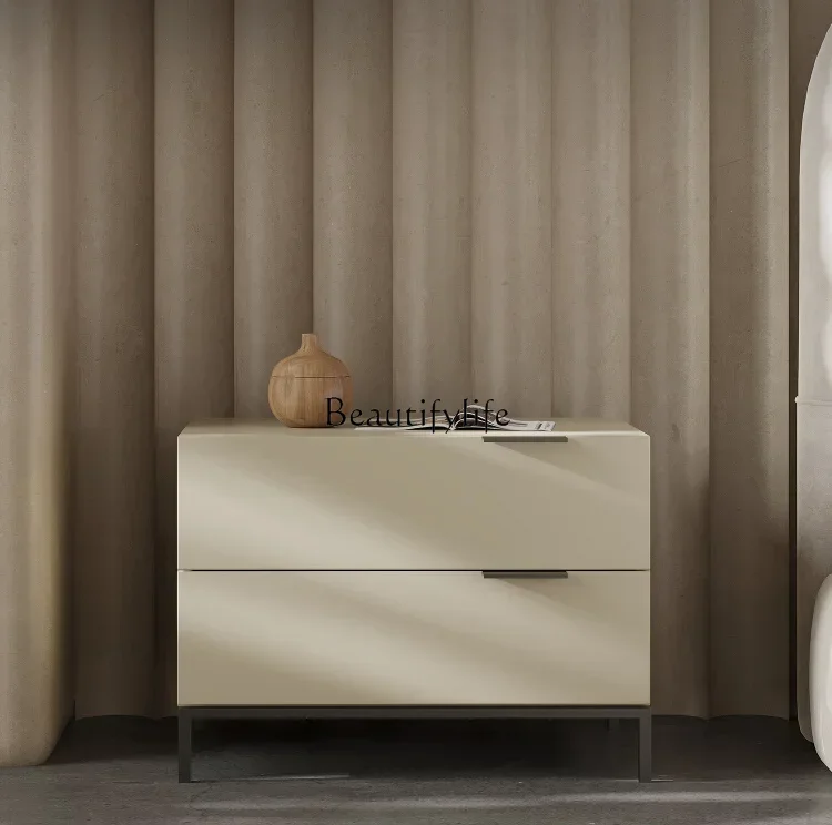 

LD33Italian Minimalist Bedside Table Master Bedroom Bedside Storage Paint Cabinet
