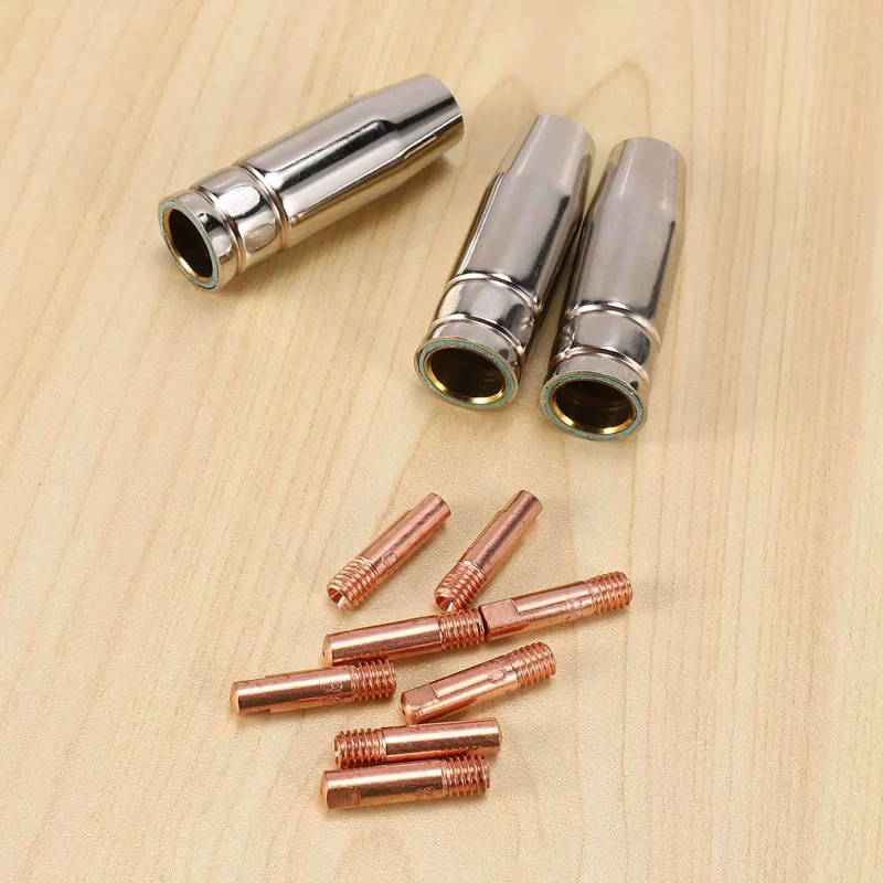 45Pcs CO2 Mig Welding Torch Aircooled MB 15AK Contact Tip Holder Gas Nozzle 0.8Mm Welder Shield Shroud Nozzle Tip Kit