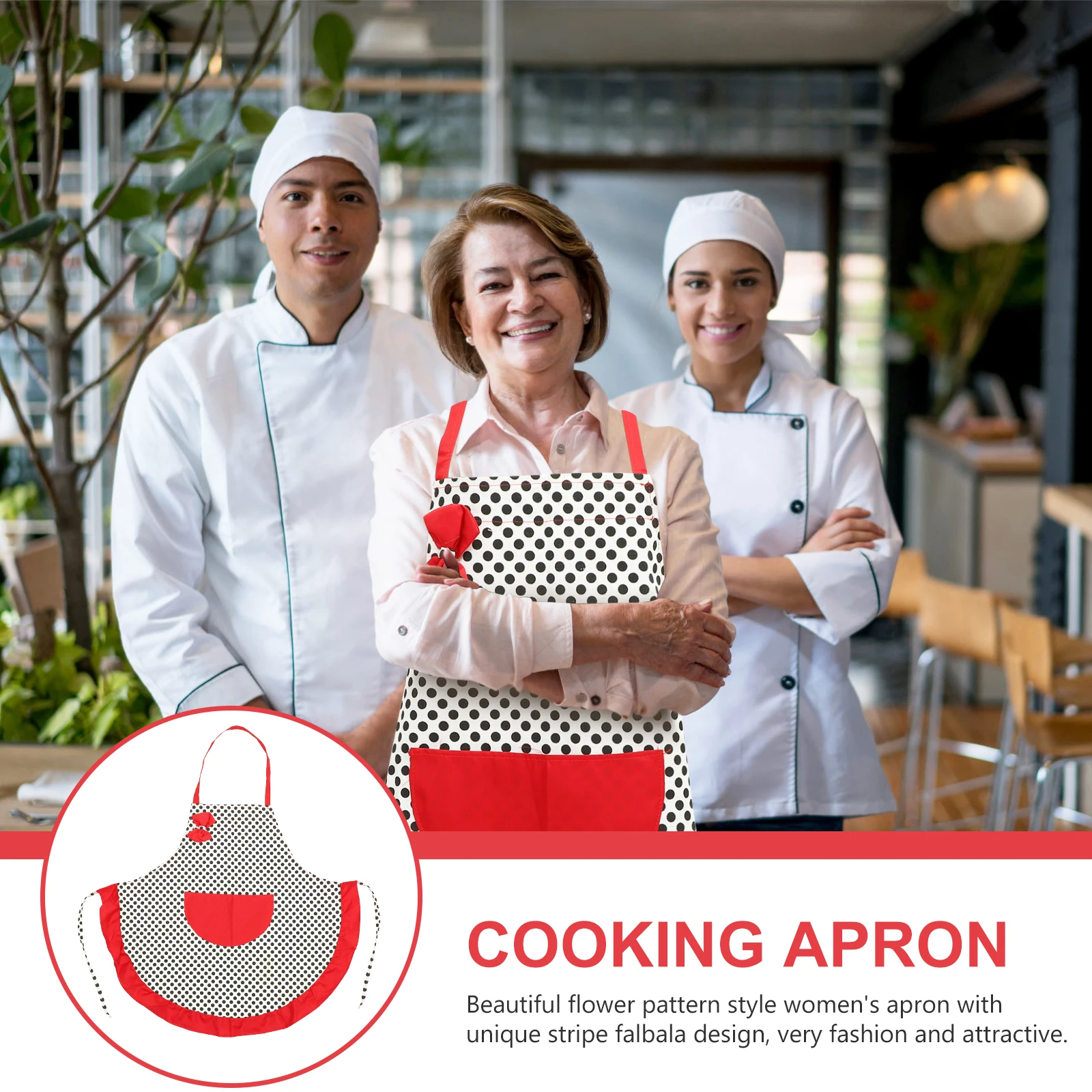 

Fashion Halter Neck Women Cooking Apron Pocket Cotton 75x65cm Easy to Clean Kitchen Cafe Hotel Nail Salon