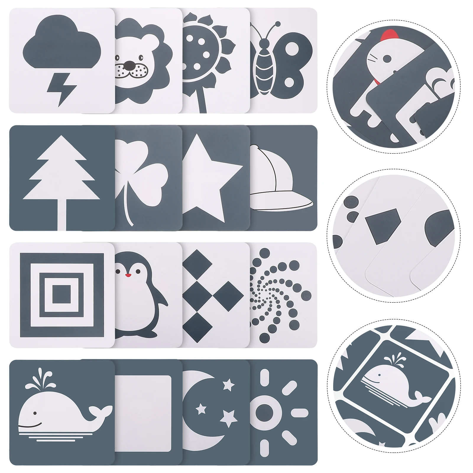 

2 Sets Visual Excitation Card Newborn Baby Sensory Cards Toy Toys High Contrast Infant Flash for Early Learning