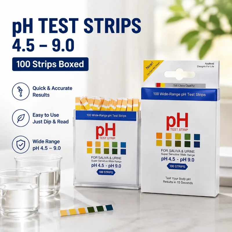 PH Test Strips 4.5‑9.0 Two‑Color Indicator Papers 100‑Count Pack Detect Liquid Acidity Alkalinity Level Multipurpose Household