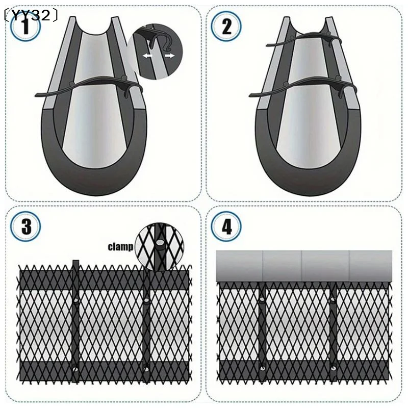 Easy Install Gutter Guard Mesh Roll With 10 Hooks Leaffilter Bird Blocker Net Anti-Blocking For Roof Gutters Downspouts〔YY32〕 view 5