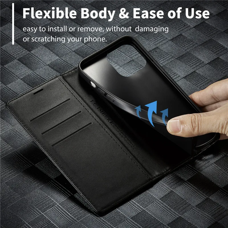 Carbon Fiber Magnetic Wallet Case For Xiaomi Redmi Note 12 12S Note12 Pro Flip Leather Book Cover