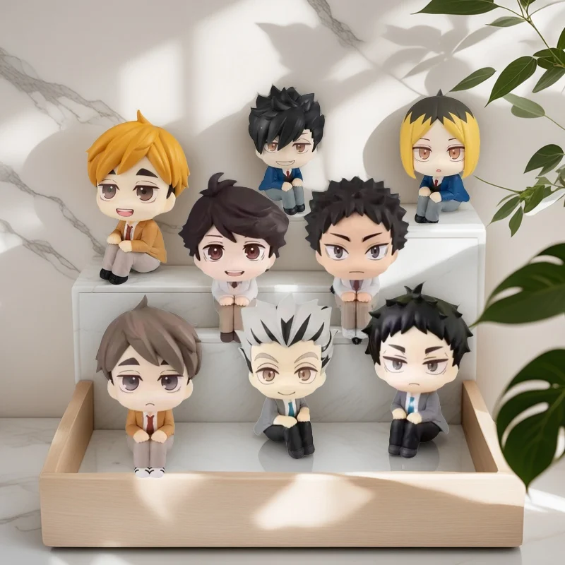 

Anime Haikyuu!! Oikawa Tooru Iwaizumi Hajime Akaashi Keiji Look Up Model Action Figures Q Version PVC Collectible Decoration Toy