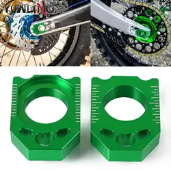 Tensor do bloco do eixo da motocicleta, ajustador Chain, Sliders do regulador, Kawasaki, KX125, 250, KX250F, KXF, 250, KX450F, KXF, 450, KLX450R