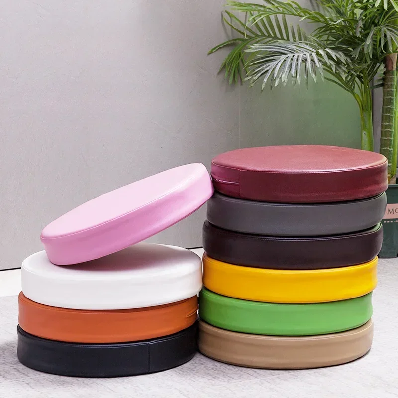 New Synthetic Leather Round Cushion Sofa Chair Stool Seat Foam Cushion Chair Pads Office Vehicles Home Waterproof