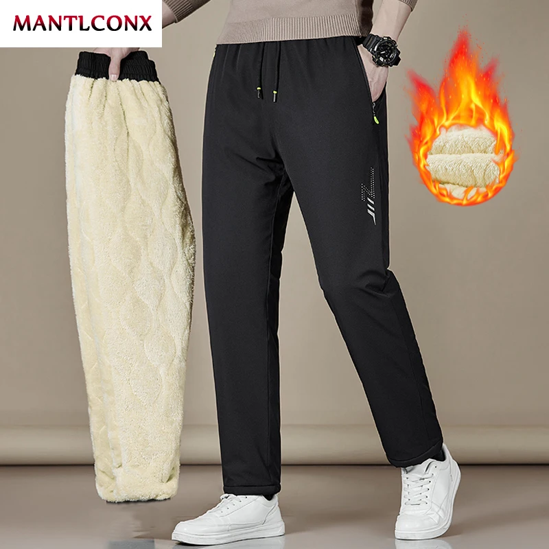Winter-Wärme-Freizeithose für Herren, Fitness-Jogging-Laufhose, Herrenhose mit Kordelzug, Fleece-Innenseite, gerade geschnittene Hose, modisch – Detail 12