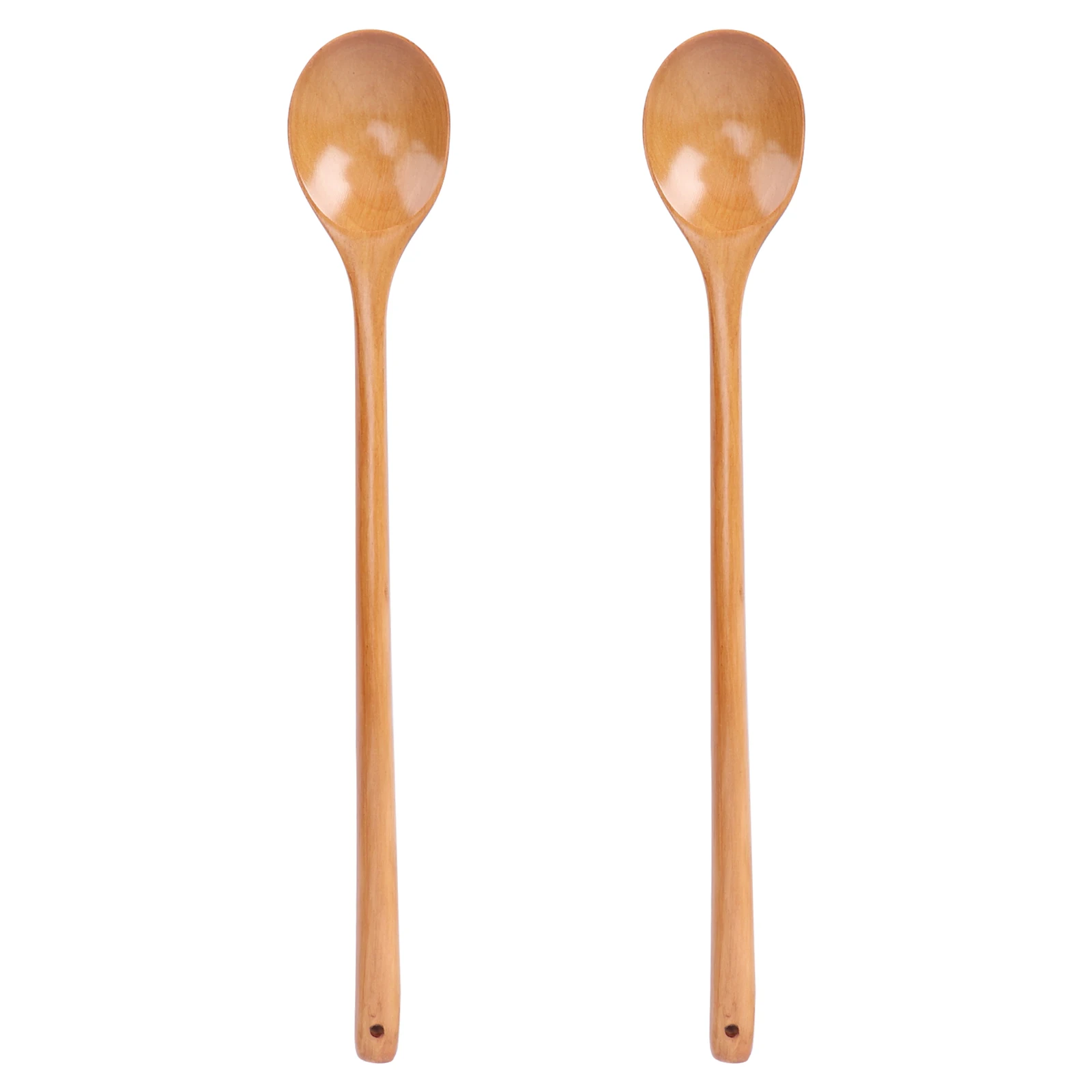 

2PCS Long Soup Spoon Ladle Heat Wooden Mixing Ladle Soup Spoon Resistant Kitchen Cooking Tool Mixing Spoons